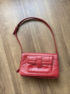 Charter Club Red Leather Shoulder Bag